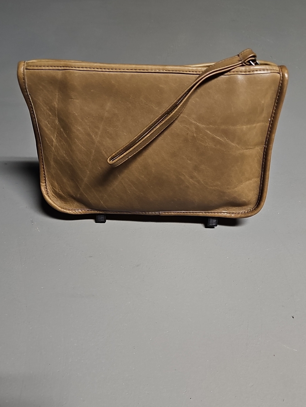 Coach 9241 VTG British Tan Leather Bag NYC Zip Top Bag Pouch Clutch  USA